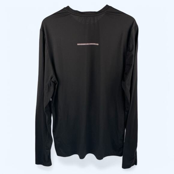 Reebok Performance Tee Long Sleeve Reflective LG Crew Neck Black - Picture 2 of 4